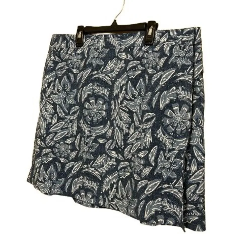RipSkirt Hawaii Floral Wrap Skirt Womens XL Length 1 Mini Blue White Floral